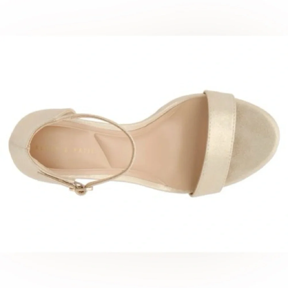 Kelly & Katie Lixie Gold Metallic Ankle Strap Heels – Size 11 – NIB
